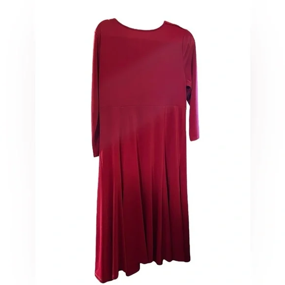 Talbots Women's Red Size L Long Aline V-Neck Long Dress - Picture 2 of 3